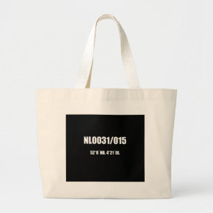 Bolsa Tote Grande Código de Delft no branco