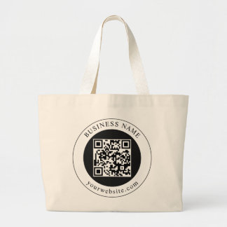 Bolsa Tote Grande Código QR com Nome da Empresa Editável