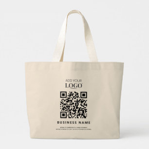 Bolsa Tote Grande Código QR do Promocional de logotipo para empresas