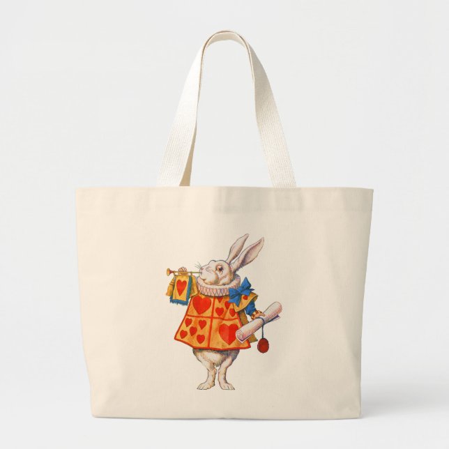 BOLSA TOTE GRANDE COELHO BRANCO DO ALICE (Frente)