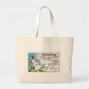 Bolsa Tote Grande Coelho do humor das férias do vintage