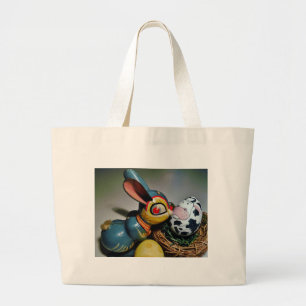 Bolsa Tote Grande Coelho dos Brinquedos e ovo de vaca