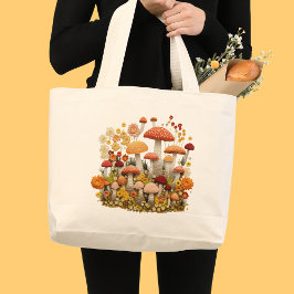 Bolsa Tote Grande Cogumelo