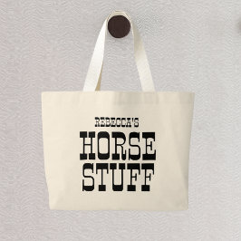 Bolsa Tote Grande Coisa do Cavalo | Nome personalizado Barn equestre