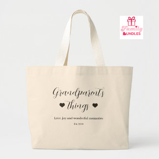 Bolsa Tote Grande Coisas dos Avós Amor Alegria Memórias
