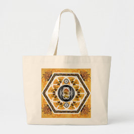 Bolsa Tote Grande Colagem da safra Retro com rendas e flores