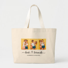 Bolsa Tote Grande Colagem de Fotografias Personalizada 3 Melhores Am