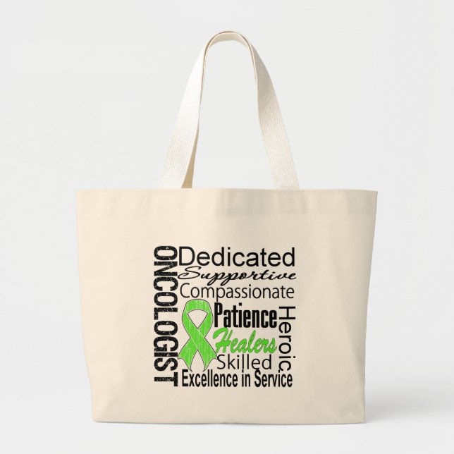 Bolsa Tote Grande Colagem de Oncologista de Linfoma (Frente)