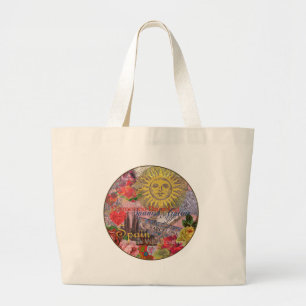 Bolsa Tote Grande Colagem de Viagens Espanhol de Espanhas de Vintage