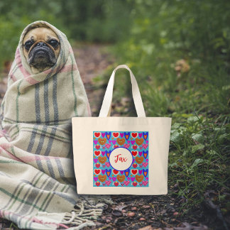 Bolsa Tote Grande Colagem do globo ocular multicolorido