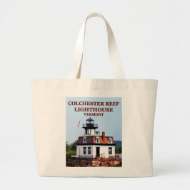 Bolsa Tote Grande Colchester Reef Lighthouse, Vermont Tote Bag