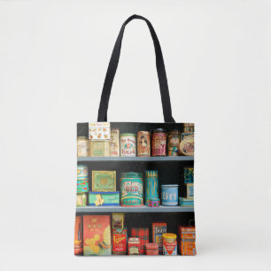 Bolsa Tote Grande coleção de latas coloridas para vintage