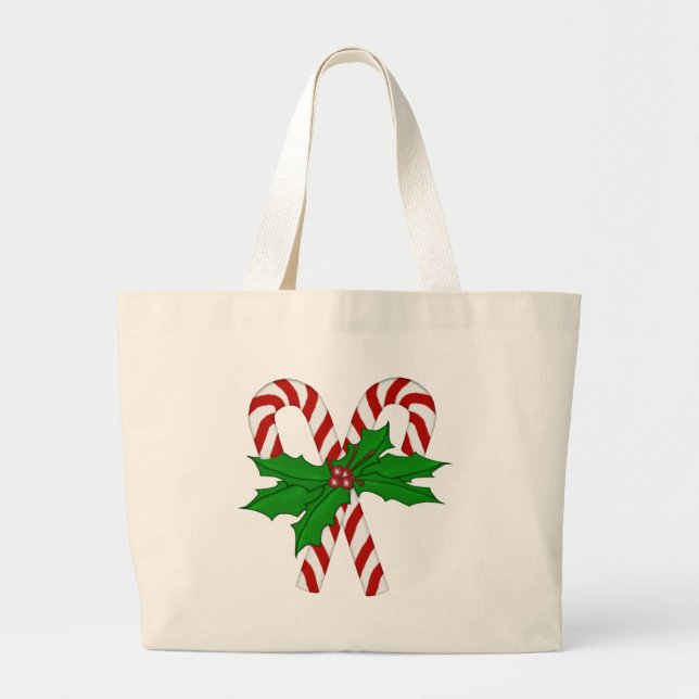 Bolsa Tote Grande Coleção do bastão de doces (Frente)