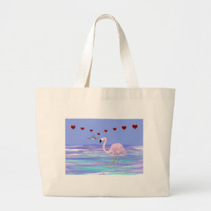 Bolsa Tote Grande Colibri do flamingo dos namorados