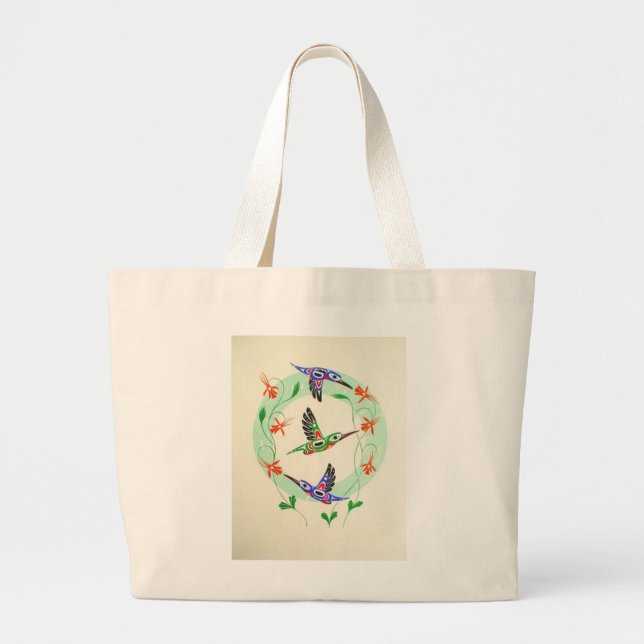 Bolsa Tote Grande Colibris do Tlingit em um bolsa! (Frente)