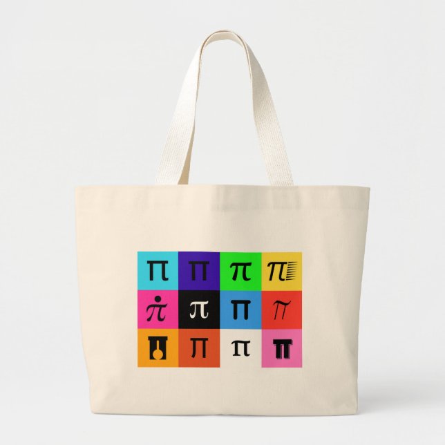 Bolsa Tote Grande colorblock feliz pi dia (Frente)