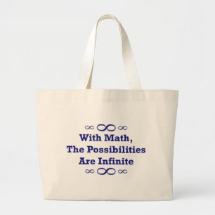 Bolsa Tote Grande Com matemática, as possibilidades são infinitas