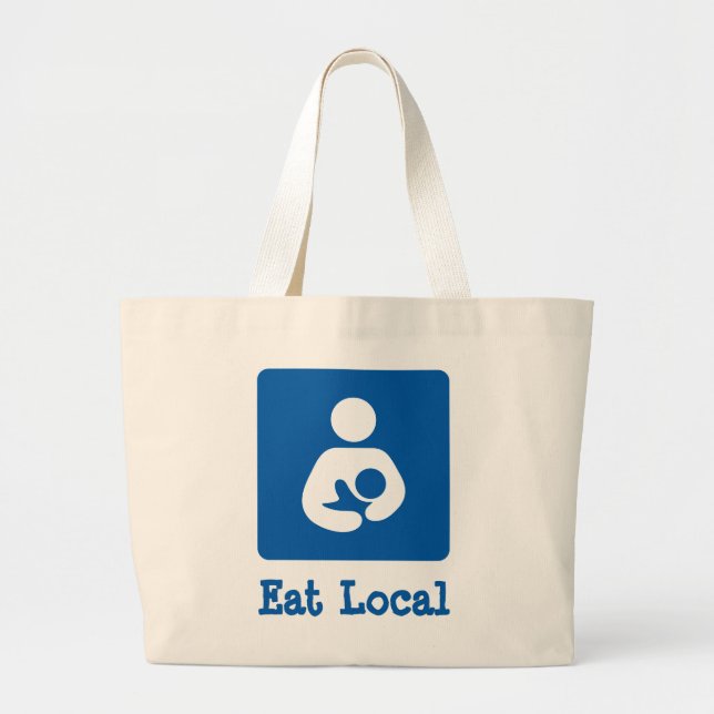 Bolsa Tote Grande Coma a amamentação do Local/ícone dos cuidados (Frente)