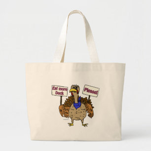 Bolsa Tote Grande Coma Mais Pato - Falando Com A Turquia