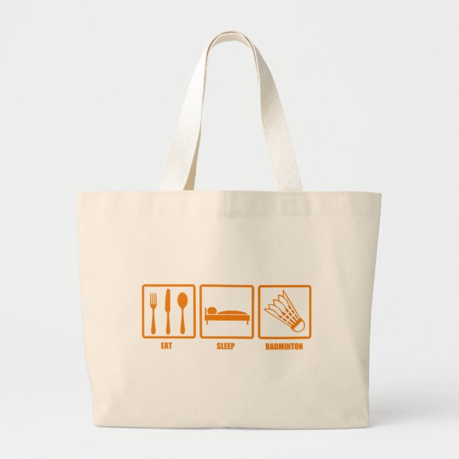 Bolsa Tote Grande Coma o Badminton do sono (Frente)
