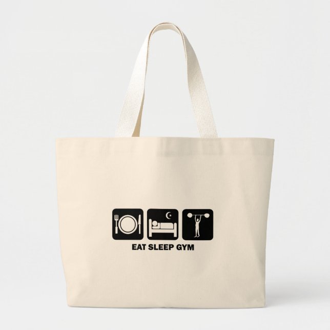 Bolsa Tote Grande coma o gym do sono (Frente)