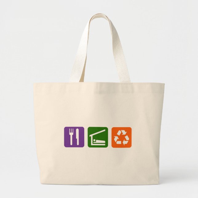 Bolsa Tote Grande Coma o reciclar do sono (Frente)