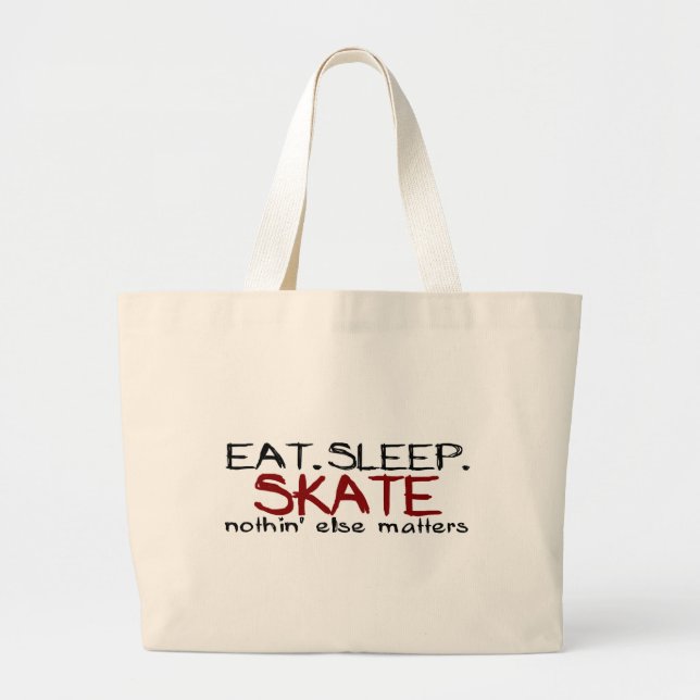 Bolsa Tote Grande Coma o skate do sono (Frente)