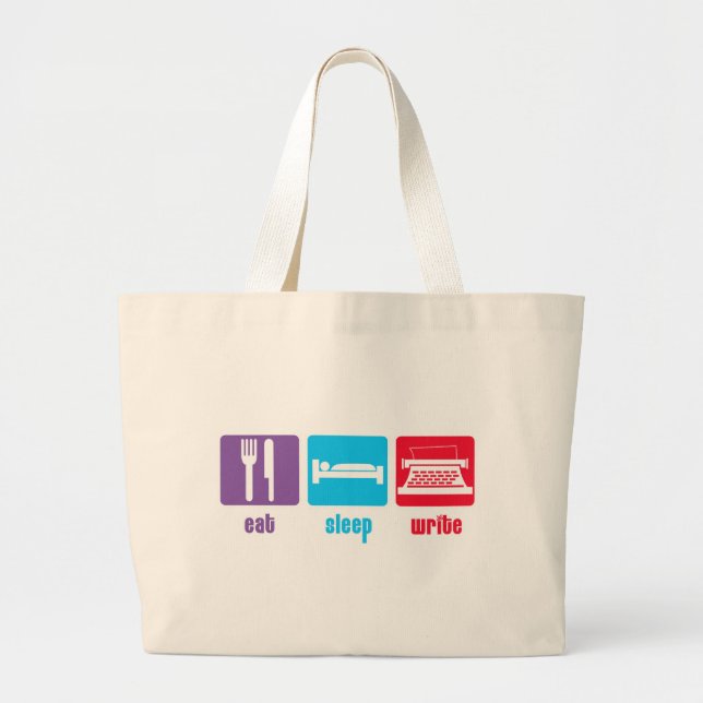 Bolsa Tote Grande Coma o sono escrevem a sacola (Frente)