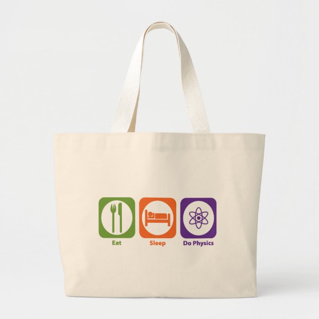 Bolsa Tote Grande Coma o sono fazem a física (Frente)