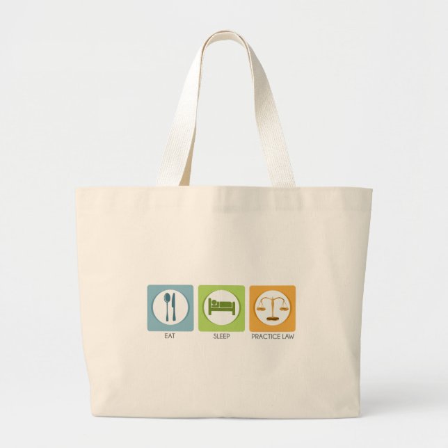 Bolsa Tote Grande Comer dormir, praticar direito (Frente)