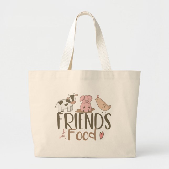 Bolsa Tote Grande Comida 2 dos amigos não (Frente)