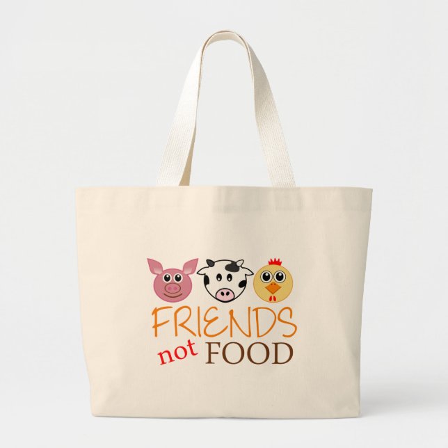 Bolsa Tote Grande Comida dos amigos não (Frente)