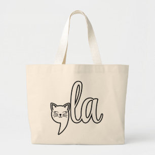Bolsa Tote Grande Comma La Kamala Harris - mãe de gato para Kamala