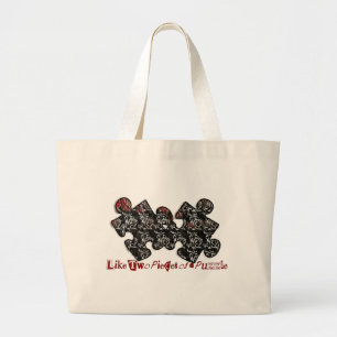Bolsa Tote Grande Como duas peças de um Quebra-cabeça