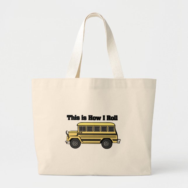 Bolsa Tote Grande Como eu rolo (ônibus escolar) (Frente)