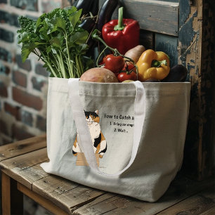Bolsa Tote Grande Como pegar um gato