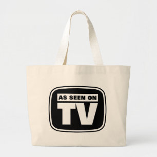 Bolsa Tote Grande Como visto na TV - preto e branco