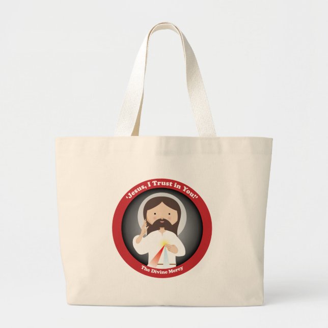 Bolsa Tote Grande Compaixão divino de Jesus (Frente)