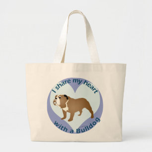 Bolsa Tote Grande Compartilhe de seu coração - BULDOGUE