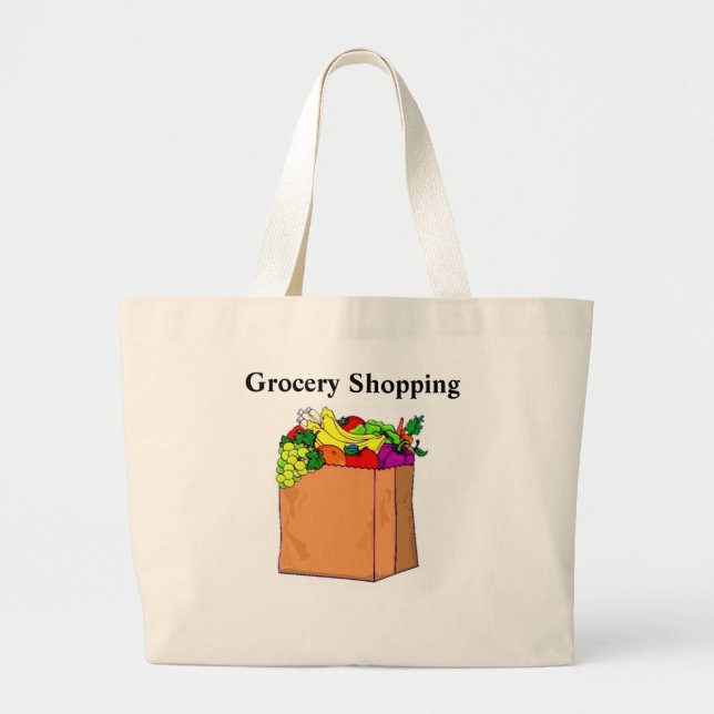 Bolsa Tote Grande Compro de mercearia (Frente)