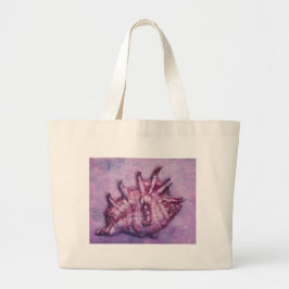 Bolsa Tote Grande Conch em relevo