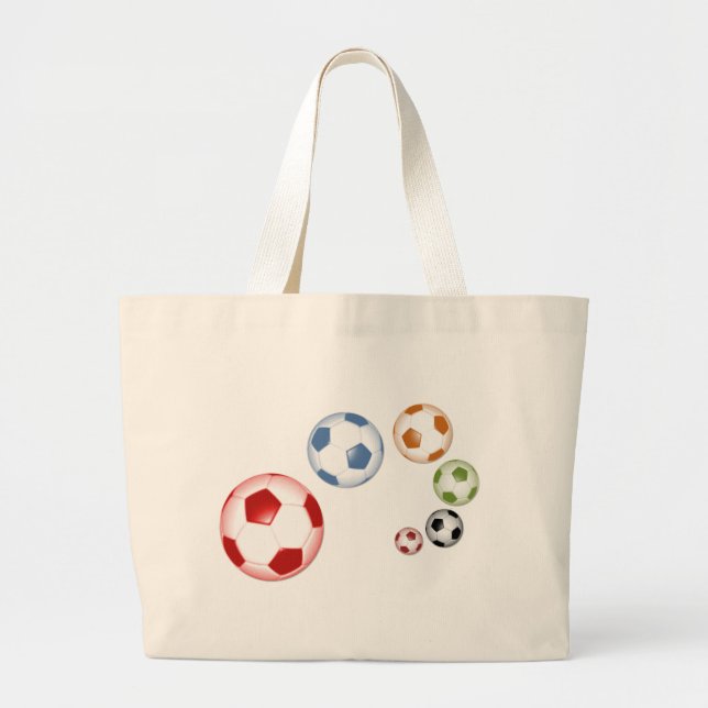 Bolsa Tote Grande Conjunto bonito de bolas de futebol (Frente)