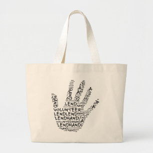 Bolsa Tote Grande Consciência voluntária: Empreste uma mão amiga