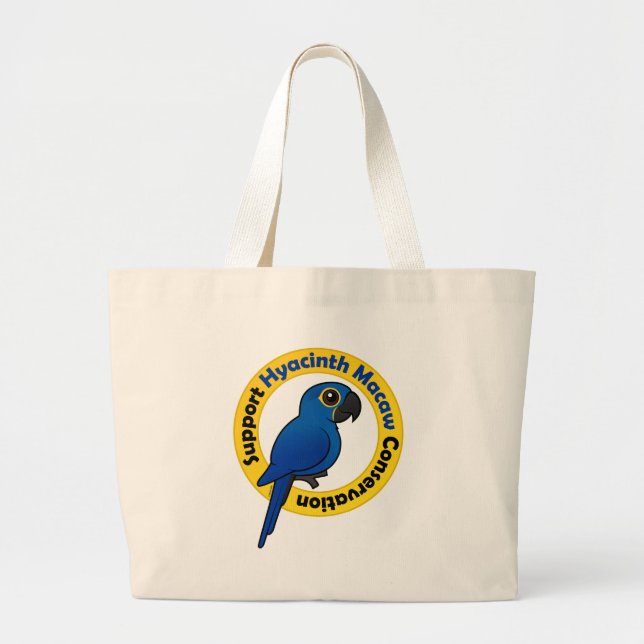 Bolsa Tote Grande Conservação do Macaw do jacinto do apoio (Frente)