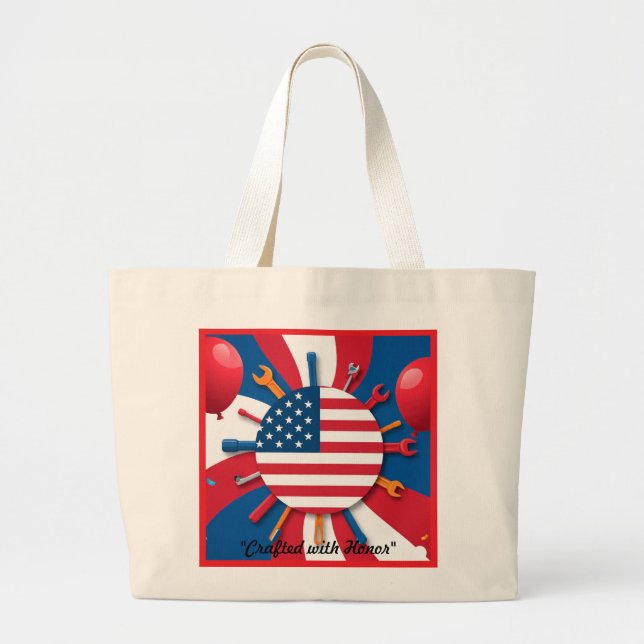Bolsa Tote Grande "Construído com Orgulho" (Frente)