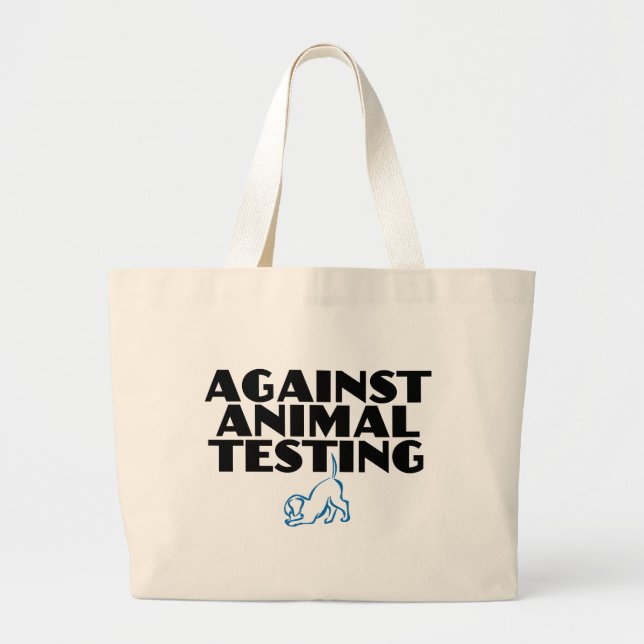 Bolsa Tote Grande Contra testes em animais (Frente)