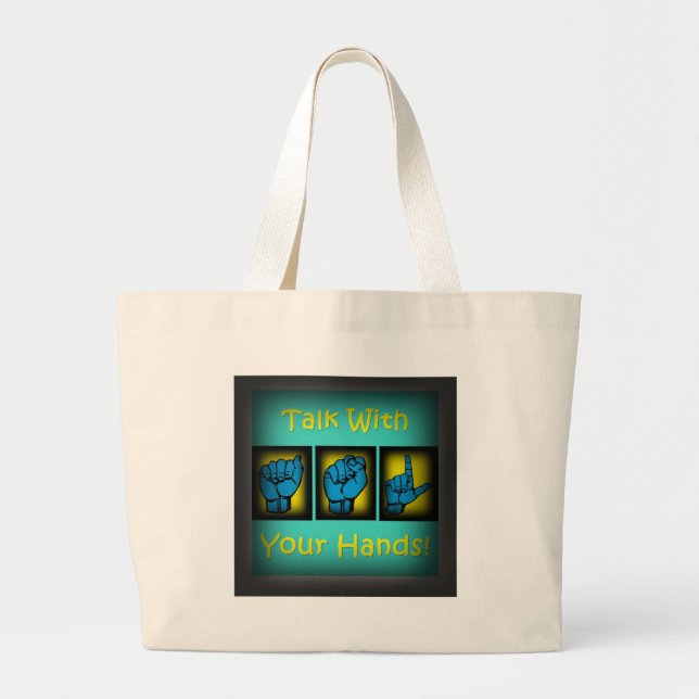 Bolsa Tote Grande Conversa com suas mãos (2) (Frente)