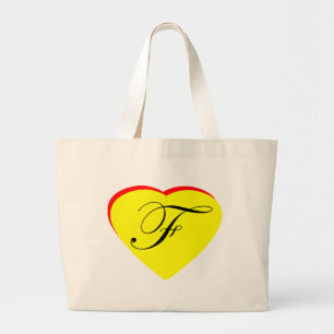 Bolsa Tote Grande Convite De Casamento Coração Vermelho Amarelo F O