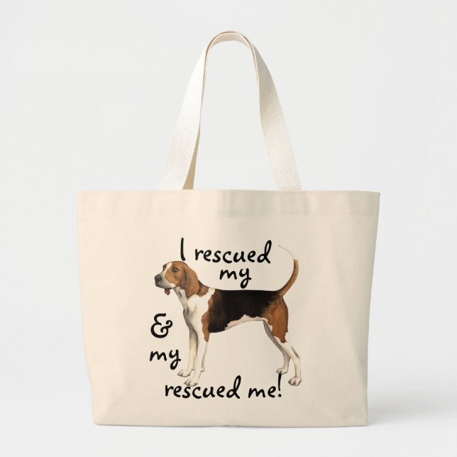 Bolsa Tote Grande Coonhound do caminhante de Treeing do salvamento (Frente)
