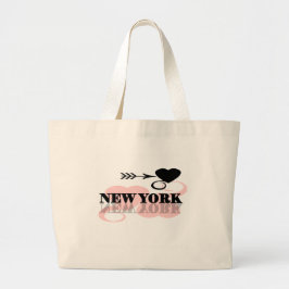 Bolsa Tote Grande Coração cor-de-rosa New York